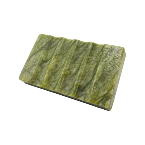 WeDoDecor Real Marble Soap Dish for Shower - Decorative Stone Tray, Small Bar Soap Holder with Drainage | Non-Slip, Luxury Bath Room Accessories (Earth Green) - color: Green