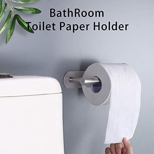DGWHYC 3M Self-Adhesive Toilet Paper Holder No Drilling, SUS 304 Stainless Steel Brushed Nickel Wall Mounted Tissue Roll Holder for Bathroom, RV, Kitchen, Easy Install, Rust-Proof (DG-TPA22 Silver) - color: Silver