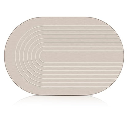 Elfcool Stone Bath Mat Diatomaceous Earth Shower Mat Non Slip Quick Dry Bath Stone Mat Super Absorbent Bathroom Floor Mat for Bathroom Kitchen Counter (Off White) - color: Off White