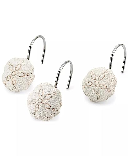 Avanti Linens - Shower Curtain Hooks, Beach Inspired Bathroom Accessories, Set of 12 (Seaglass Collection) - size: Shower Hooks