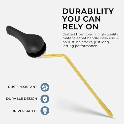 Qualihome Matte Black Finish Side Mount Toilet Handle Replacement Kit, Universal Toilet Tank Flush Lever Fits Most Standard Side-Mount Toilet Tanks - color: Black