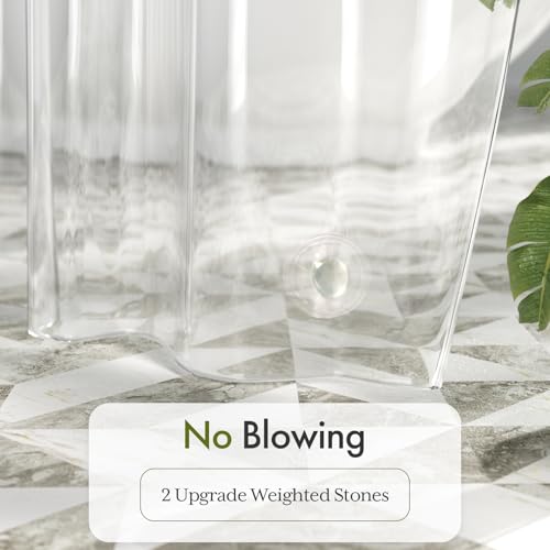 Bathway Shower Curtain Liner, Clear Shower Curtain Liner 72x108 PEVA Waterproof Shower Curtain Liner Plastic with 3 Magnets and 12 Rustproof Metal Grommets, Extra Long Shower Liner for Bathroom - color: 1a-clear, size: 72"W x 108"L (Pack of 1)