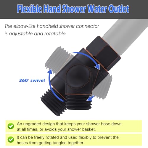 Brass Shower Head Diverter Valve for Handheld Showerhead and Fixed Spray Head G1/2 3 Way Universal Bathroom System Component Replacement Part, Oil Rubbed Bronze - color: Oil Rubbed Bronze