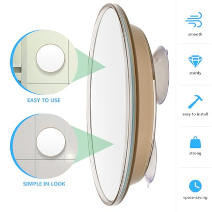 Magnifying Makeup Mirror with 20x Suction Cup, 150mm Round Convex Lens, Portable Bathroom Mirror for Travel and Daily Use