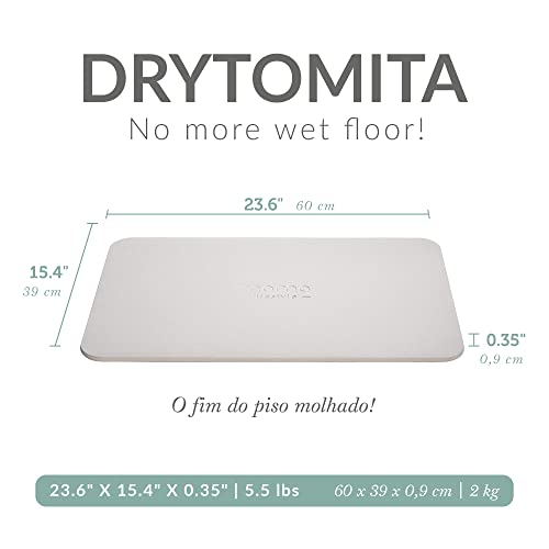 Momo Lifestyle Stone Bath Mat – Quick Dry Diatomaceous Earth Bath Mat, Non Slip Bathroom Shower Mat, Ultra Absorbent Diatomite Bath Stone, Linen Grey, 23.6 x 15.4” - size: 1'3" x 1'11" (Rectangular)
