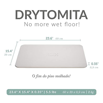 Momo Lifestyle Stone Bath Mat – Quick Dry Diatomaceous Earth Bath Mat, Non Slip Bathroom Shower Mat, Ultra Absorbent Diatomite Bath Stone, Linen Grey, 23.6 x 15.4” - size: 1'3" x 1'11" (Rectangular)