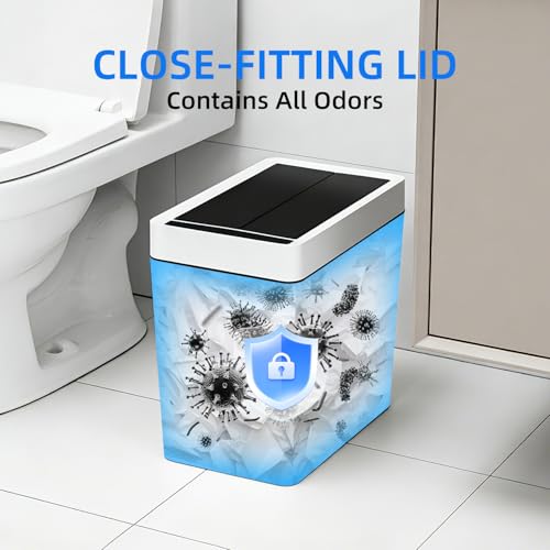 4.5 Gallon Slim Bathroom Touchless Trash Can, Automatic Smart Trash Can with Air-Press Bag Expander, Sensor Lid Waste Bin for Bedroom, Office & RV, White - size: 4.5 Gallon-P