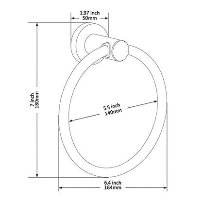 BGL 304 Stainless Steel Towel Ring Hanging Round Simple Black Towel Circular Holder - color: Matte Black