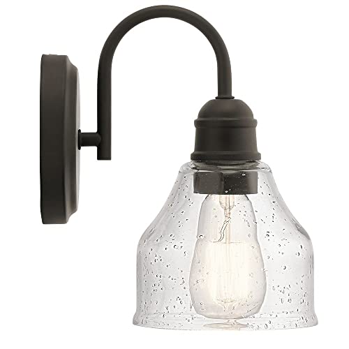 Kichler Avery 9.25" 1 Light Vanity Light with Clear Seeded Glass Brushed Nickel - color: Brushed Nickel, size: 1-Light