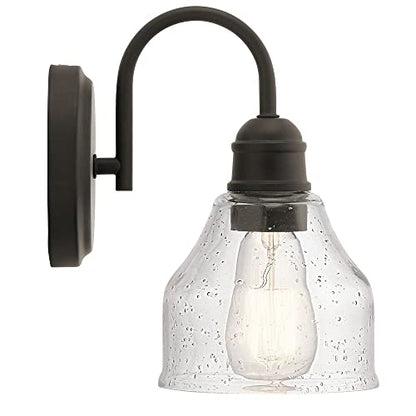 Kichler Avery 9.25" 1 Light Vanity Light with Clear Seeded Glass Brushed Nickel - color: Brushed Nickel, size: 1-Light