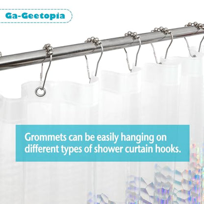 Ga-Geetopia Holographic Extra Long 3D EVA Shower Curtain Liner Water Cube, 72x80 Premium Light Weight Clear Plastic Bathroom Shower Curtain with Rustproof Metal Grommets - color: Holographic, size: 72"W x 80"L (Pack of 1)