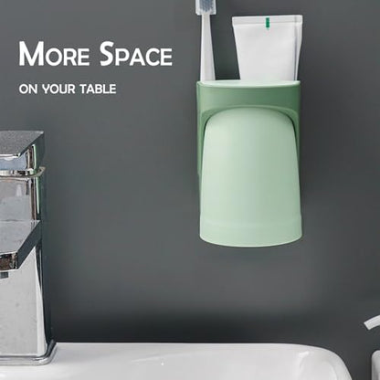 Toothbrush Holder Wall Mounted Suction Cup Set, sgzscl Bathroom Storage Organizer Space Saving for Family Members Father Mother and Son/Daughter (Noblewhite) - color: Noblewhite