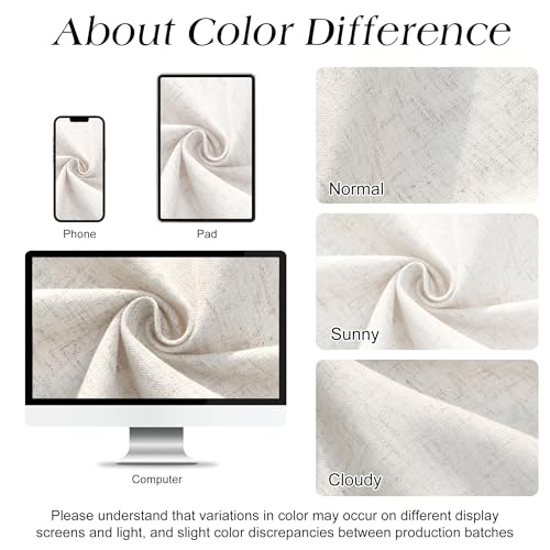 Linen Shower Curtain 82 Inch Long Weighted Thick Fabric Bath Shower Curtain Set with Hooks, XLong Tall Country Farmhouse Beige Curtains for Bathroom, 72x82 - color: Linen, size: 72"W x 82"L (Pack of 1)