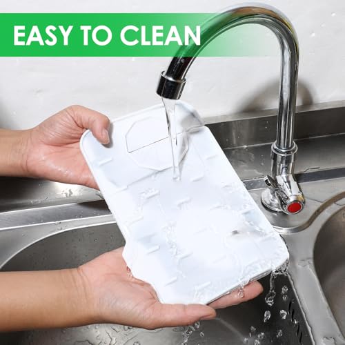 Dimeho Sink Faucet Splash Guard Mat Silicone Soap Dish Pad Faucet Handle Drip Catch Sponge Holder Sink Protector Trays for Bathroom Kitchen Countertop Gadgets Accessories 8.3 x 5.7 Inch (Marble) - color: Marble
