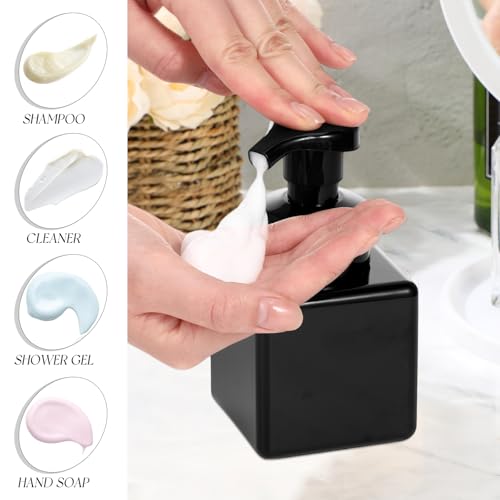 Foaming Soap Dispenser 8.5 oz Foam Pump Bottle Bulk Empty Travel Foaming Dispenser Refillable Hand Soap Plastic Pump Bottle Travel Clear Container for Bathroom Vanities(24 Pcs,Whole Black) - color: Whole Black