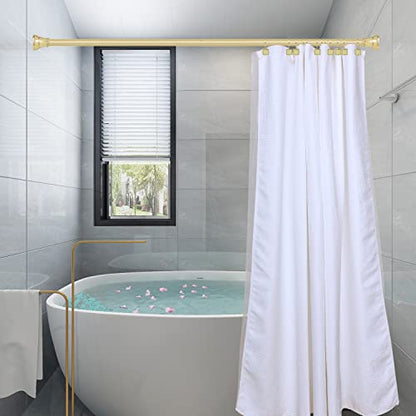 HK20XX Shower Hooks - Double Shower Curtain Rings for Bathroom - Rust Resistant Shower Curtain Hooks for Shower Curtain or Liner - Shower Curtain Rings with Crystal Design - Set of 12 - color: Gold