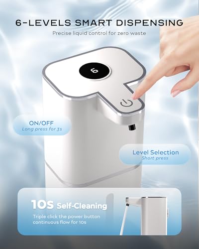 Automatic Foaming Soap Dispenser Touchless, 6-Level Adjustable,13.5oz/400ml Rechargeabled Wall Mounted Smart for Bathroom and Kitchen Dish Soap,White - size: Foam
