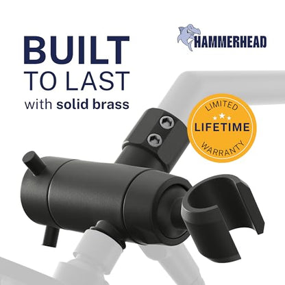 HammerHead Showers Solid Metal 3-Way Shower Diverter Valve with Shower Head Holder, Universal Splitter for Handheld Spray Wand and Rain Showerhead, Matte Black - color: Matte Black