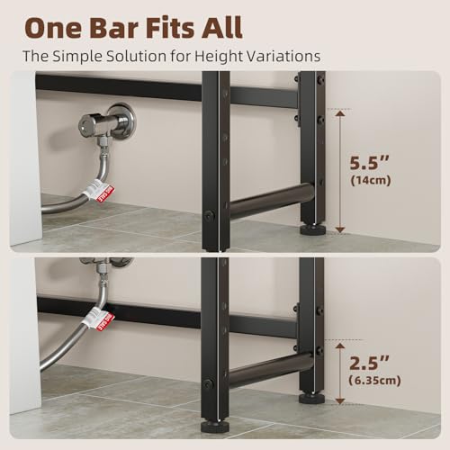 Ekisemio Over The Toilet Storage Rack, 4 Tier Over Toilet Shelf with Adjustable Feet, Freestanding Bathroom Organizer with Wooden Shelves, Hooks, Paper Holder, Vintage Brown
