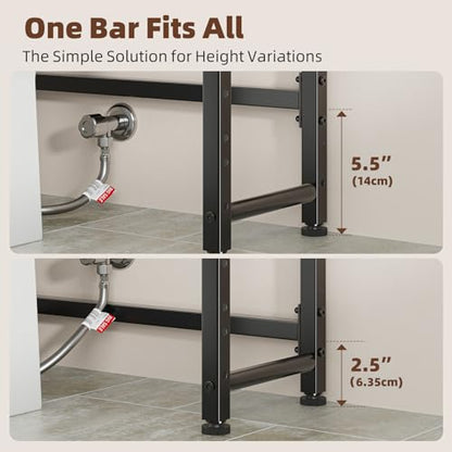 Ekisemio Over The Toilet Storage Rack, 4 Tier Over Toilet Shelf with Adjustable Feet, Freestanding Bathroom Organizer with Wooden Shelves, Hooks, Paper Holder, Vintage Brown
