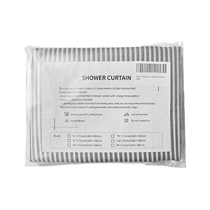 Shower Curtain Black and Grey, Shower Curtain for Men Bathroom White Neutral Stripes Polyester Fabric 12 Hooks 72"x72" - color: Blackgrey, size: 72"W x 72"L (Pack of 1)