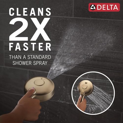 Delta 5-Setting HydroRain 2-in-1 Dual Shower Head with ProClean Spray, Brushed Gold High Pressure Shower Head with Handheld Spray, 1.75 GPM Flow Rate, Champagne Bronze 75419CZ - color: Champagne Bronze