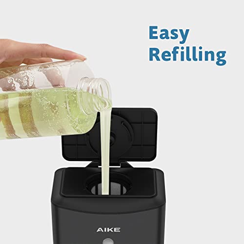 AIKE Heavy Duty Automatic Soap Dispenser,37oz for Bathroom,Matteblack Steel | 5-Level and Savety Key for Commercial(4*AA Batteries Not Included),Screw Wall Mount for Space-Saving,Stainless Steel AK1206 - color: Matte Black