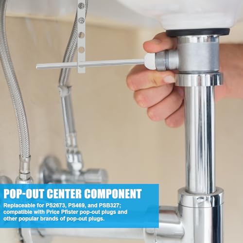 2pcs Lavatory Pop-Up Drain Center Piece Assembly for Danco & Price Pfister | Bathroom Sink Pivot Ball Rod Stopper Replacement Sink Drain Parts for Danco 34807 & Price Pfister PS2673 PS469 PSB327