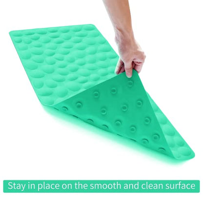 Non-Slip Bathtub Mat OTHWAY Soft Rubber Bathroom Bathmat with Strong Suction Cups (Fruit Green, 16x40 inch) - color: Fruit Green, size: 40" x 16" (Rectangular)
