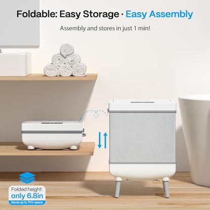 Jripae 35L Towel Warmers for Bathroom, Foldable Towel Warmer, Bucket Hot Towel Warmer Spa with Dryer, Delay Timer & Dry/Heat Modes - Fits Robe, Blanket or Large Towels, PJ's