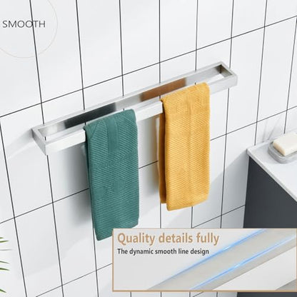 KOKOSIRI Towel Bar Brushed Nickel Bath Towel Hanger Holder 20-Inch Kitchen Rack Stainless Steel for Bathroom Hardware Wall Mount, 1 Pack B4008BR-L20 - color: Brushed Nickel, size: 20-Inch