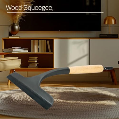Eco Friendly Wooden Shower Squeegee with Silicone Blade – Natural Bamboo Handle for Glass Shower Doors & Windows''(8 in)