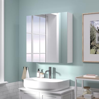 24x24 Bathroom Wall Cabinet, Saver Storage Cabinet, Medicine Cabinet with 2 Door and Adjustable Shelves，Flat-Pack Design – Assembly Required - size: W24 x H24 2 Door