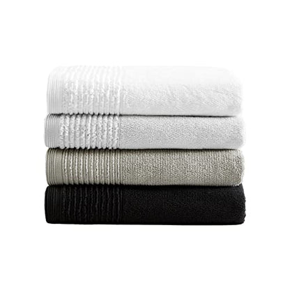 Vera Wang - Bath Towels, Highly Absorbent & Super Soft Bathroom Essentials, Oeko-Tex Certified (Sculpted Pleat Black, 6-Piece) (Pack of 6) - color: Sculpted Pleat Black, size: 6 Piece (Pack of 6)