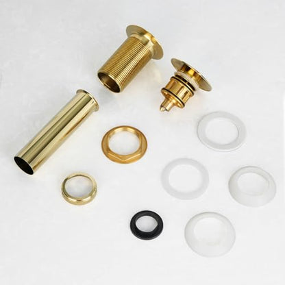 Pop-up Bathroom Sink Drain Stopper Without Overflow for Vessel Sink Lavotory Vanity, D01 (Polished Gold) - color: Polished Gold