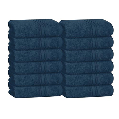 BOUTIQUO Ultra Soft Cotton Washcloths, Contains 12 Piece Face Cloths 12x12 inch, Ideal for Everyday use Face Towels, Compact & Lightweight Multi Purpose Washcloths - Mineral Blue - color: Mineral Blue, size: Washcloths - Set of 12