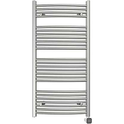 Smart Towel Warmer with Timer and Temperature Control, Plug-in/Hardwired Towel Rack Heater Compatible with Alexa and Google Home, Large Liquid Filled Smart Towel Heated Rails, Brushed