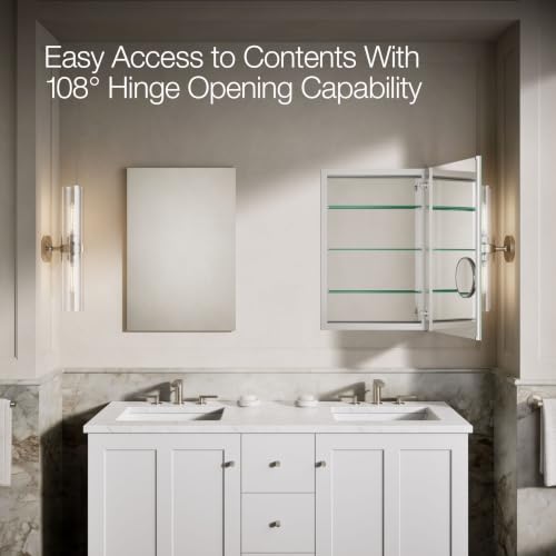 Kohler Verdera 20 in. W x 30 in. H Recessed Medicine Cabinet in Anodized Aluminum - size: 20" W x 30" H, style: Magnifying Mirror + Slow Close