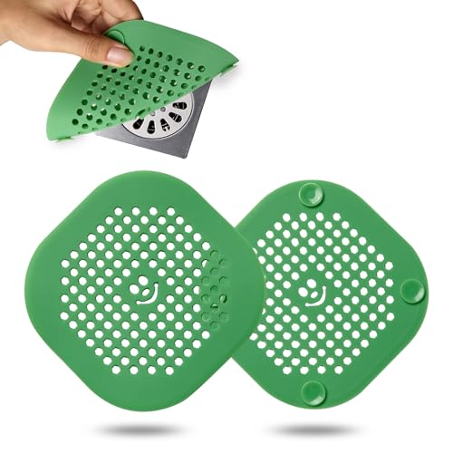 Drain Cover Hair Catcher Drain Plug Hair Stopper Drain Protector for Shower Bathroom Accessories Bathtub 2 Pack Xmas Green - color: Xmasgreen
