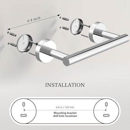 Toilet Paper Holder & Towel Holder, Bathroom Hardware Set-SUS304 Stainless Steel Double Post Pivoting Tissue Roll Holder and Hand Towel Ring Set for Bathroom, RV, Chrome - color: Chrome