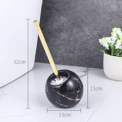 Toilet Brush and Holder Set - Toilet Bowl Brush and Holder with Sturdy Bristles Bathroom Accessories Toilet Cleaner Brush for Bathroom (Black) - color: Black
