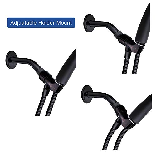 YOO.MEE Adjustable Shower Arm Bracket, 360° Swivel Ball Joint | POM ball joint, large angle adjustable, fits handheld showers, oil rubbed bronze finish