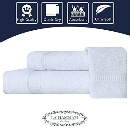 Personalized Towels, Hotel & Spa Quality, Super Soft, Highly Absorbent, Bathroom Sets, 100% Cotton Monogrammed towels 3 Piece Towel Set, Includes 1 Bath Towels, 1 Hand Towels, 1 Washcloths, White - color: White, size: 3 Pieces Towel Set