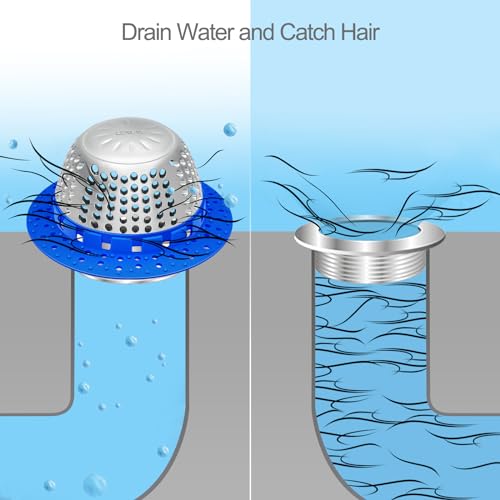 LEKEYE Shower Drain Hair Catcher/Shower Drain Cover/Drain Protector for Pop-Up & Regular Drains(Blue) - color: Blue