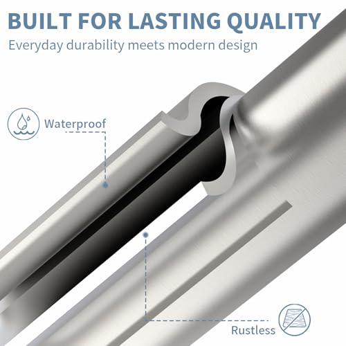 Self Adhesive Towel Bar for Bathroom 24ich Stainless Steel and Zinc Alloy No Drill Towel Rack Heavy Duty Hanger Stick On Hand Towel Holder for Kitchen, Cabinet, Door, Shower, Brushed Nickel - color: Brushed Nickel