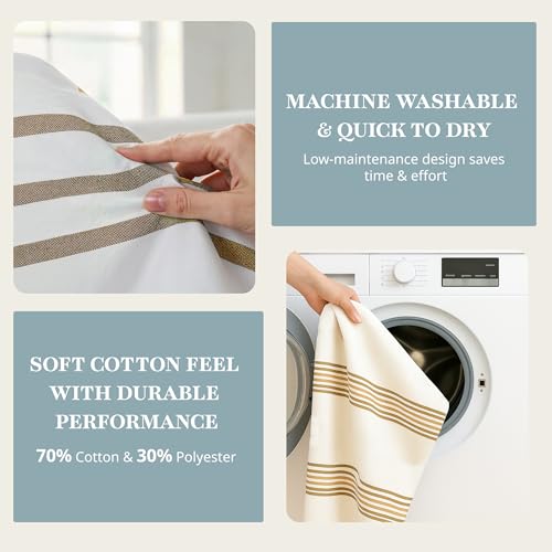 LANE LINEN Waterproof Shower Curtain - 72W x 72H - 2 in 1 Fabric Design with Built in Laminated Inner Layer - No Liner Needed - Quick Dry & Machine Washable - Header with Rust Proof Grommets - Beige - color: Laminated - Beige, size: 72"W x 72"L (Pack of 1