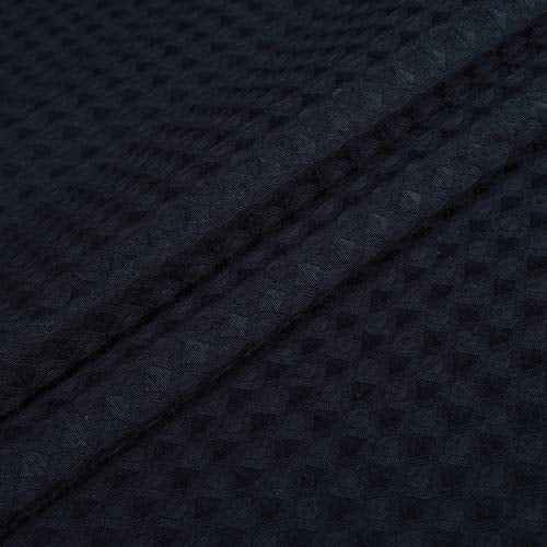 River Dream Cotton Blend Fabric Shower Curtain Set with Liner, Navy, 71x86 | Waffle Weave, No Hook Needed, with Snap in Replacement Liner, Top Sheer Window, Hotel Quality for Bathroom, Extra Long - color: Navy Blue, size: 71"W x 86"L (Pack of 1)
