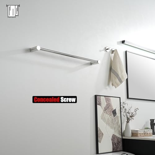 JQK Towel Bar Chrome, 26.5 Inch 304 Stainless Steel Thicken 0.8mm 2 Pieces Towel Rack Bathroom Wall Mount, Useable Length 24 Inch, TB610L24-CH - color: Polished Steel, size: 26.5 Inch