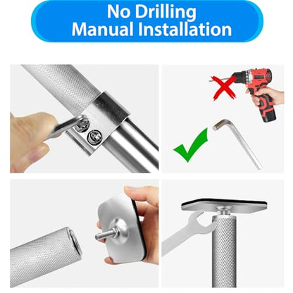 Undermount Sink Brackets.Undermount Sink Support,Undermount Sink Repair Kit, Adjustable Support PolKitchen Sink Brackets - color: Silvery