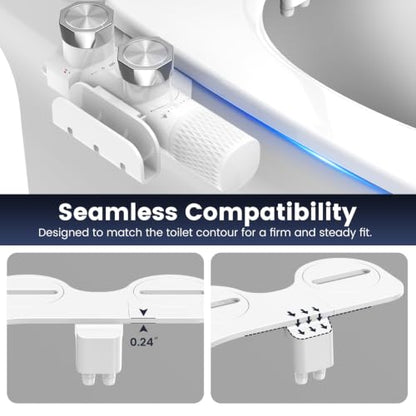 FEELSO Bidet Attachment for Toilet with Filter, Hot & Cold Toilet Bidet | Ultra-Slim & Non-Electric Bidet Sprayer, Self-Cleaning Dual Nozzle (Frontal/Rear Wash), Adjustable Water Pressure - style: Hot&Cold